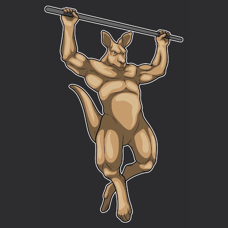 Kangourou Bodybuilder Pull-Ups Musculation