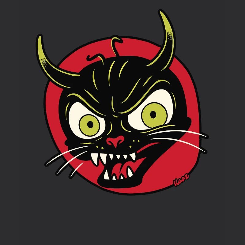 Devilish grimace of a devil cat