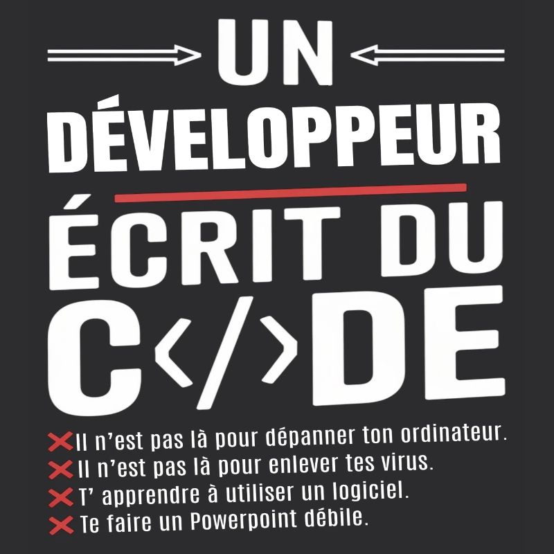 Un développeur écrit du code humour programmation