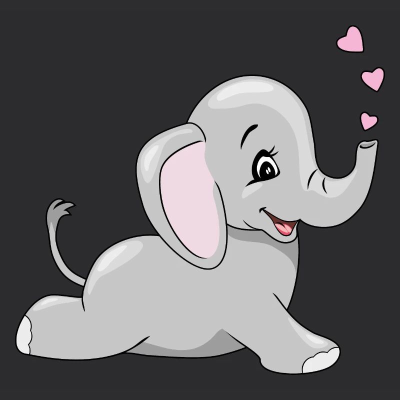 Couché heureux bébé éléphant