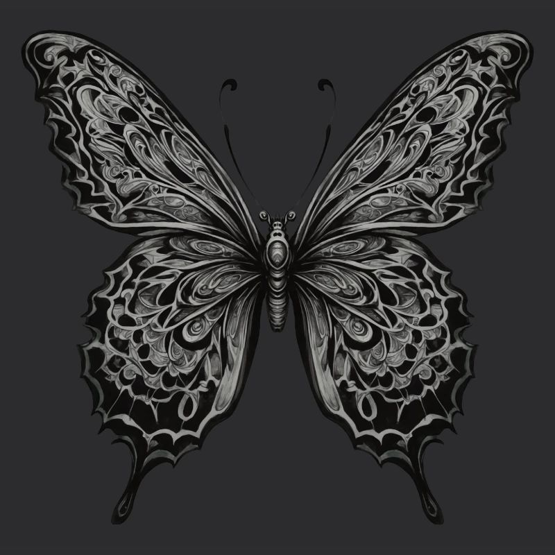Art du papillon noir et blanc