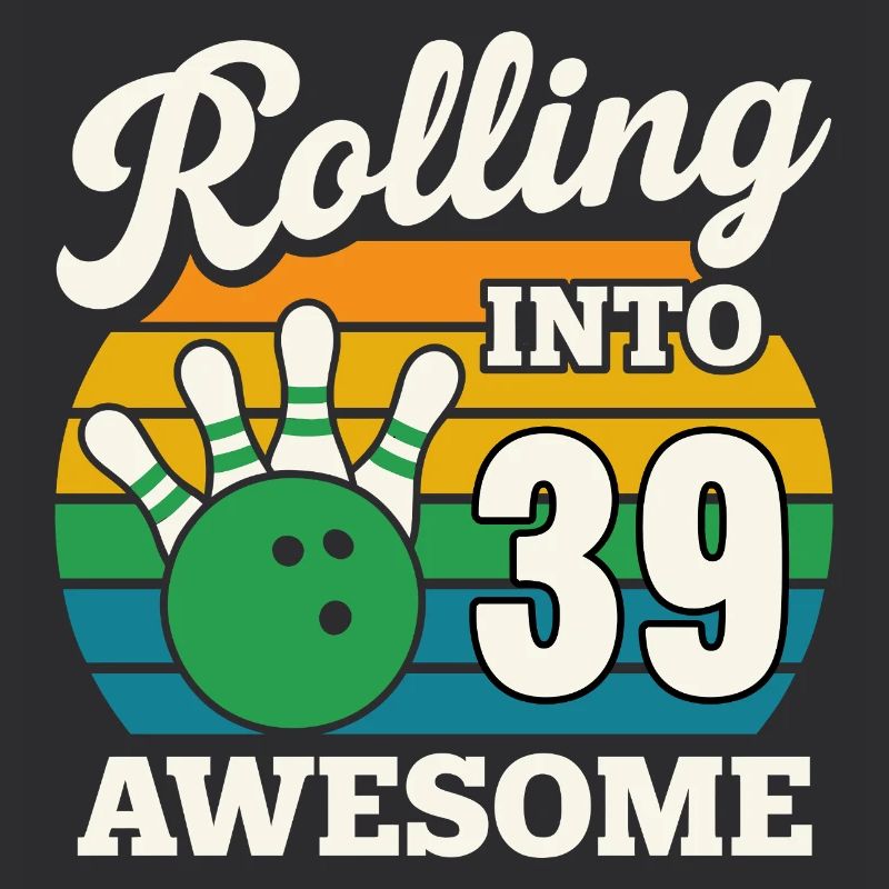 Bowling 39e anniversaire célébration graphique