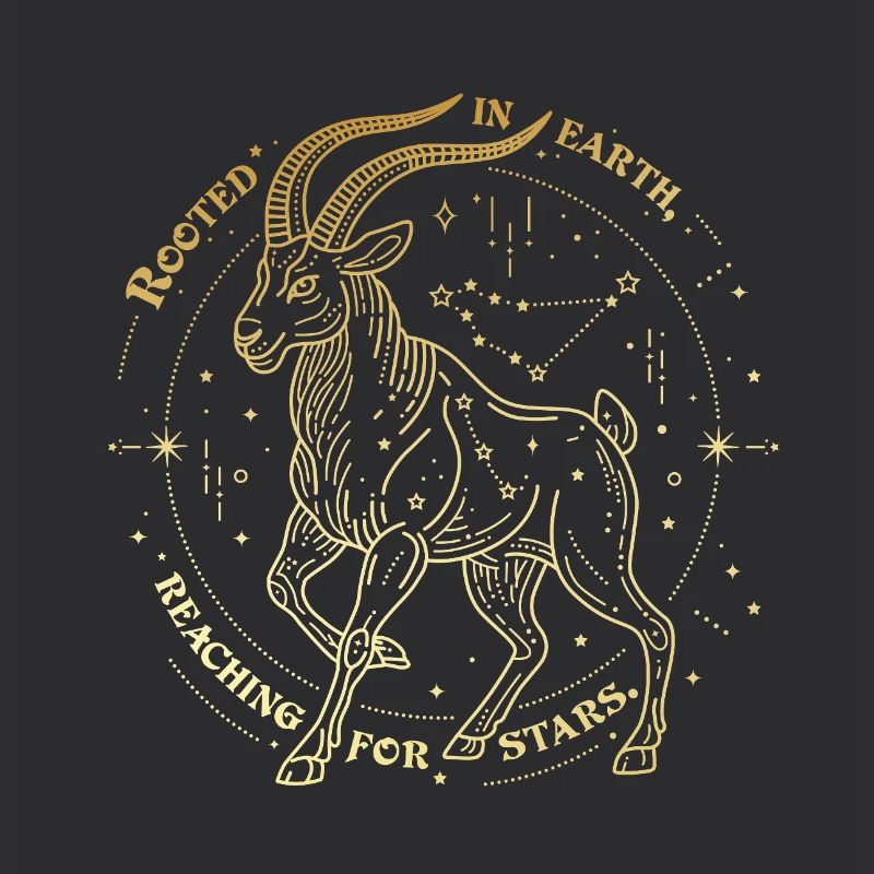 Steinbock Sternzeichen Geschenk – Erde & Sterne Design