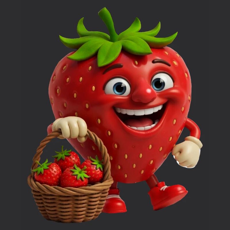 Erdbeere mit Gesicht