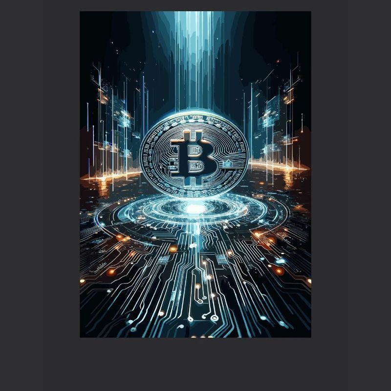 Futuristic Bitcoin Digital Artwork