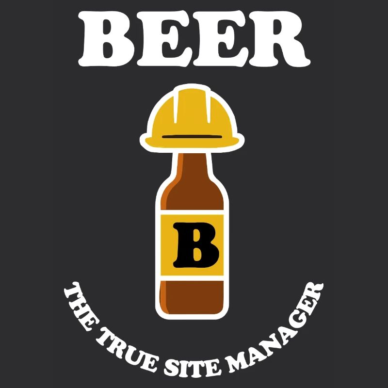 Beer bottle with construction helmet