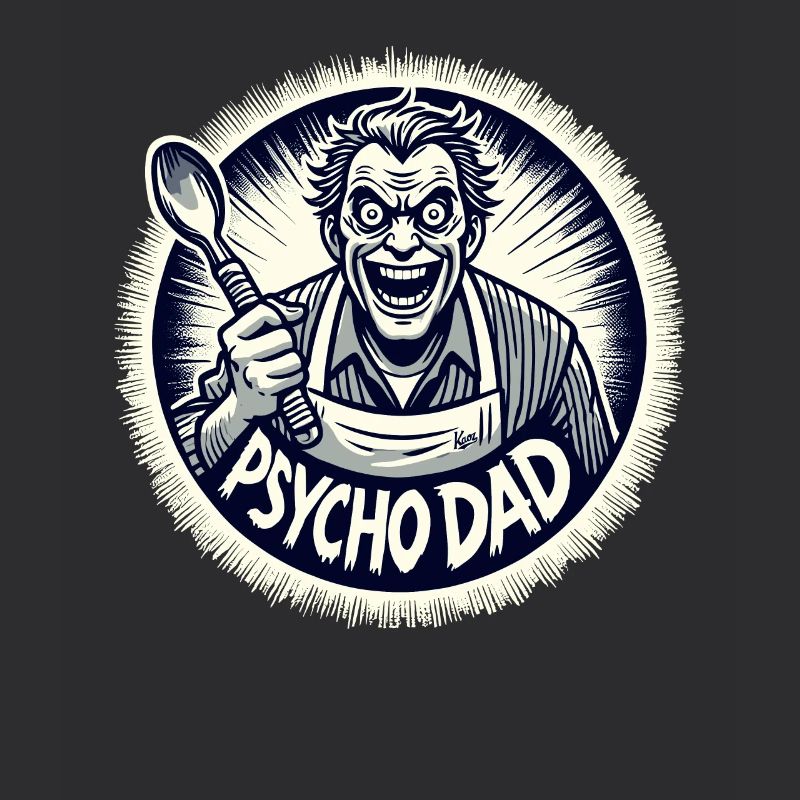 Psycho-Papa mit Kochlöffel