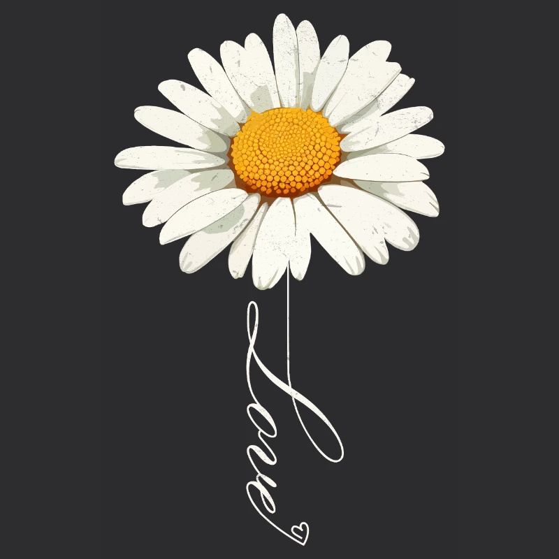 Gänseblümchenblume mit Liebe Skript