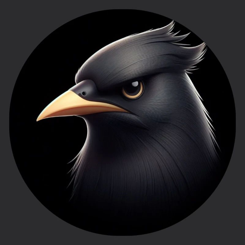 Corbeau noir dans le style d’animation