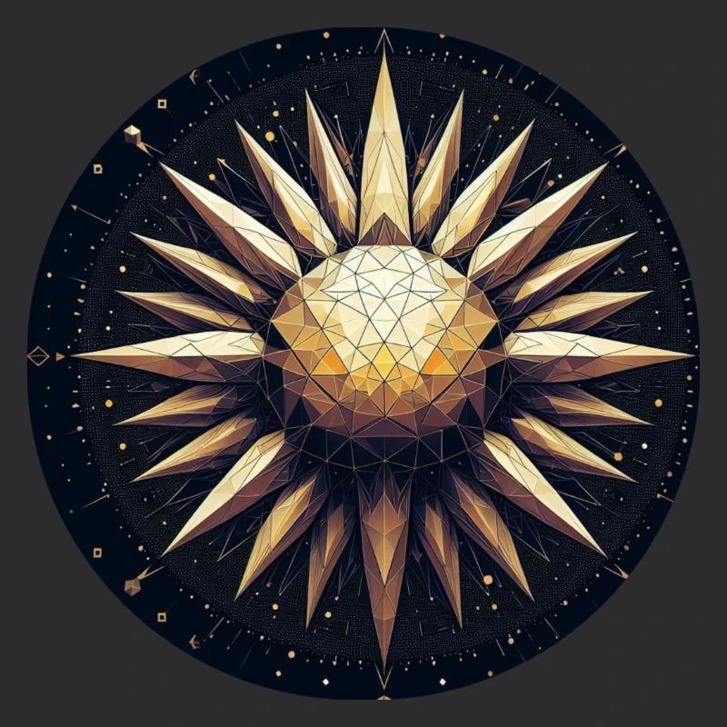 Golden sun with rays galaxy