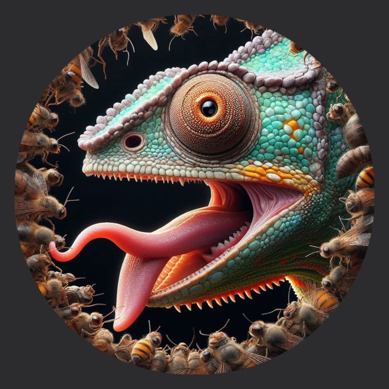 Le caméléon a faim d’insectes