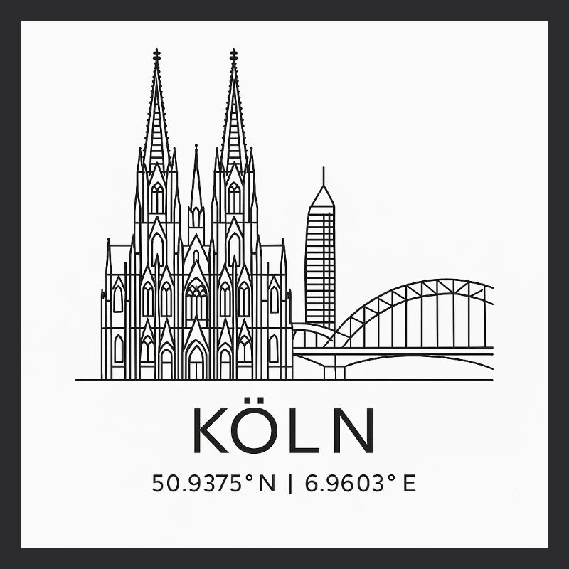 Silhouette d’art lineal de Cologne