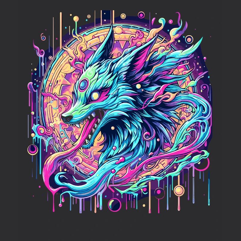 Psychedelic Fox Head Goa Art