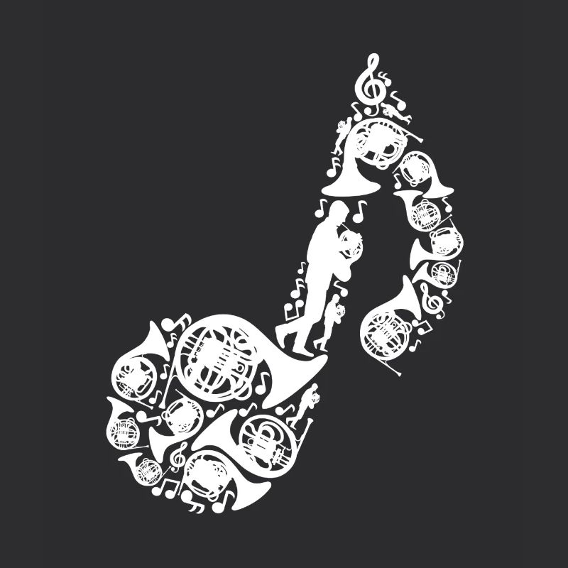 note de musique de cor français