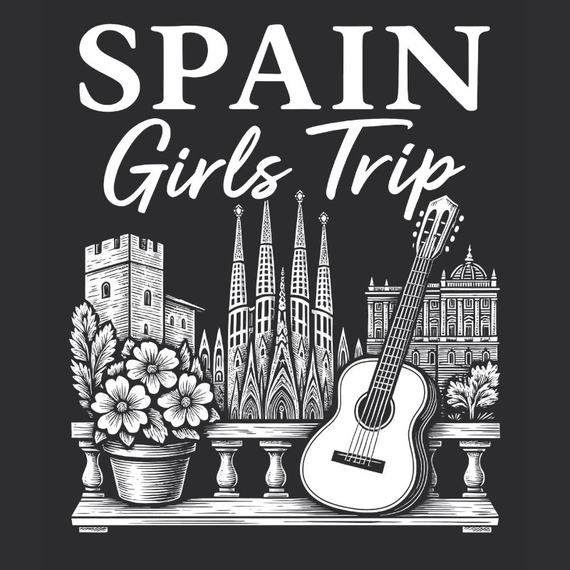 Spanien Reise Mädchen Gitarren Silhouette