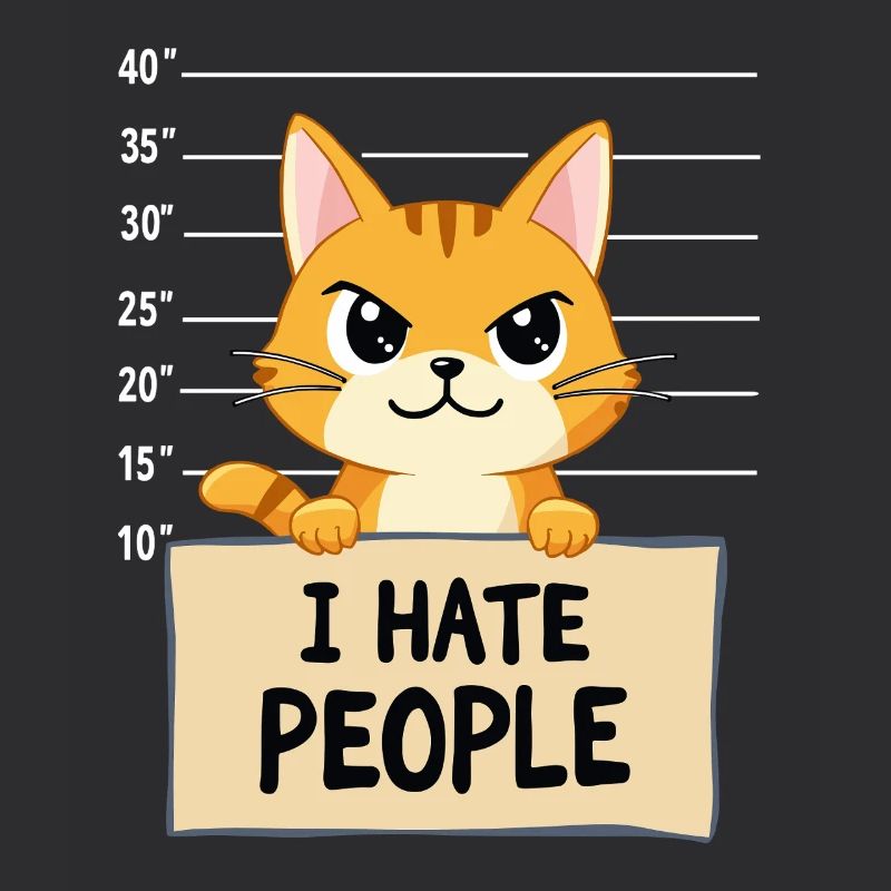 Griesgrämige Katze I Hate People Polizeifoto