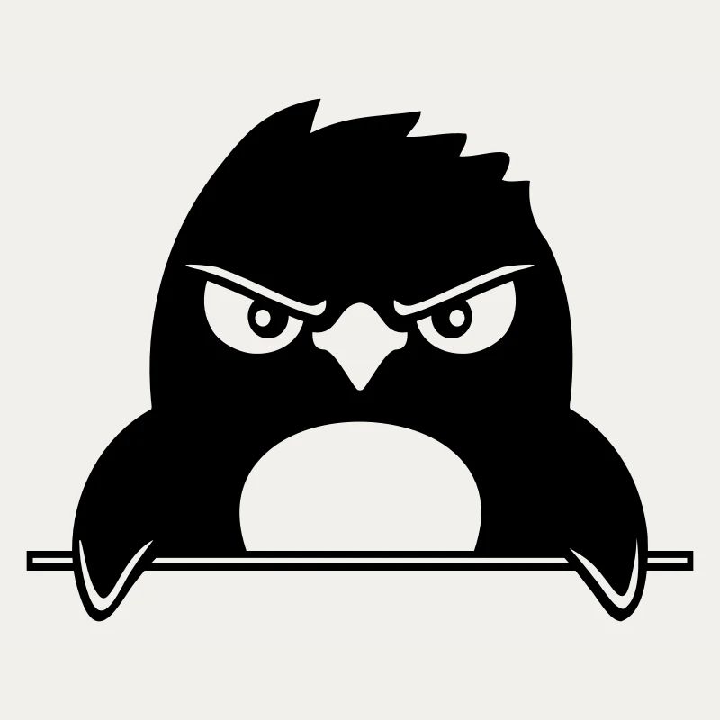 Pinguin Guckt Ernst Böse Gefährlich hinter Mauer