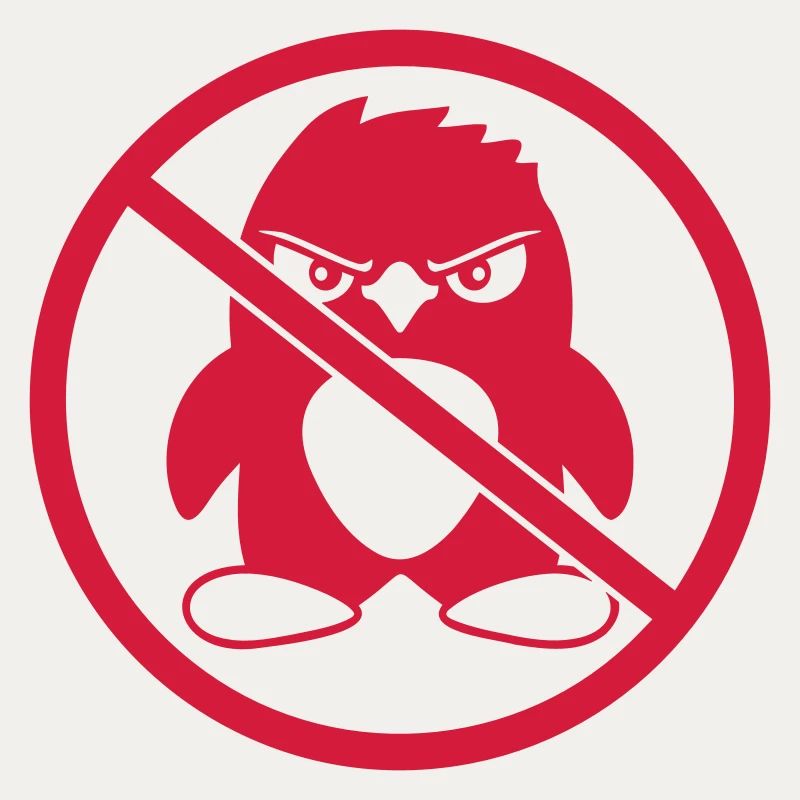 Pas de pingouin maléfique Zone interdite Avis de panneau