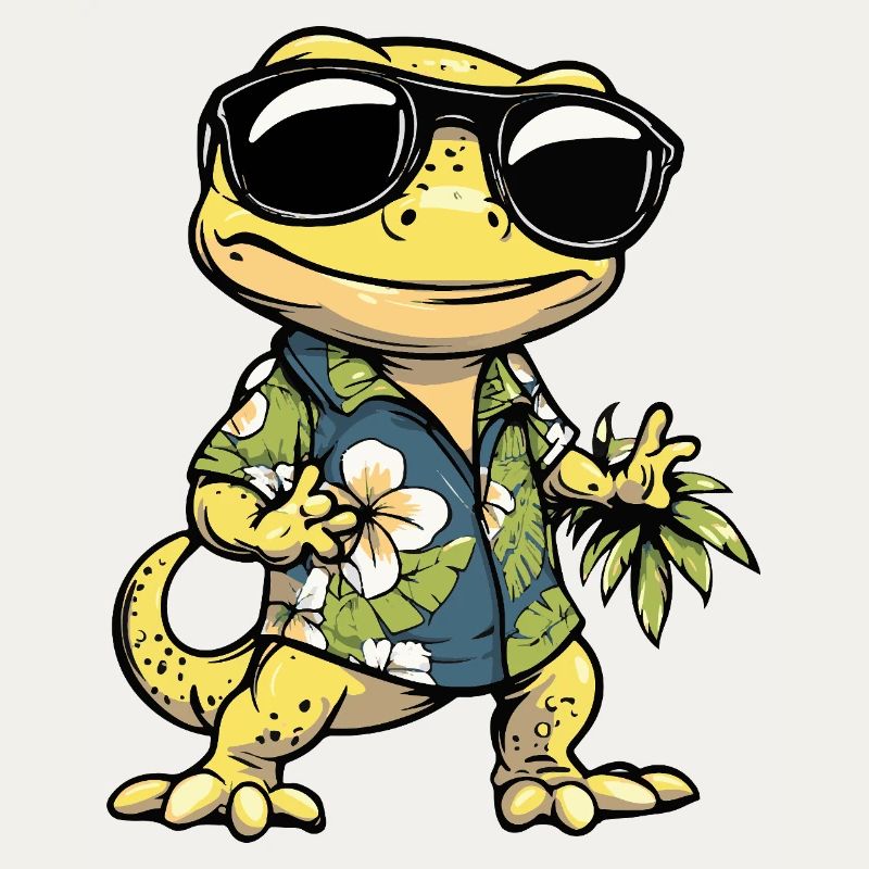Echse Comic Cool Sommer