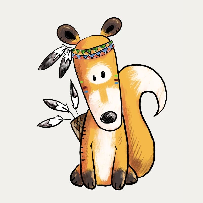 Indianer Fuchs Mit Federschmuck Fun Comic Waldtier