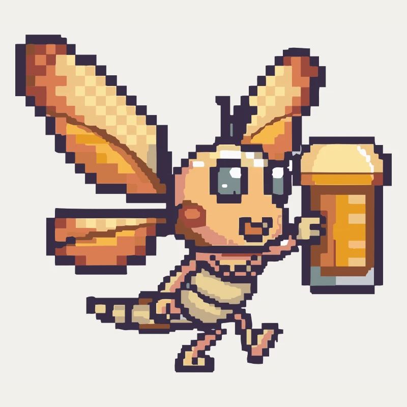 Libellule bière pixel