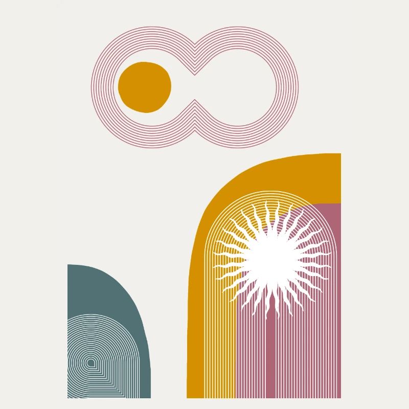 Graphique abstrait Pink Infinity Sun