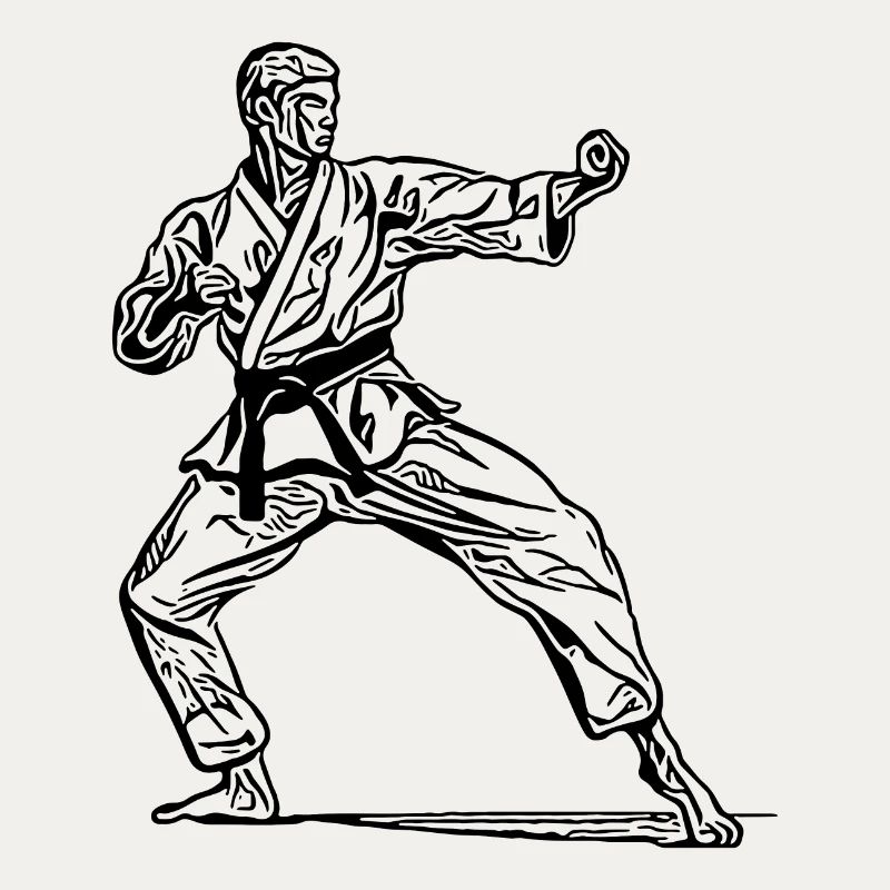 Combattant de karaté en pose de combat