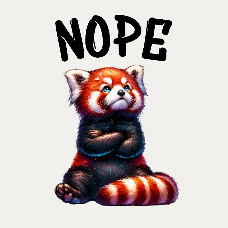 Red Panda Funny Saying Nope Fire Fox