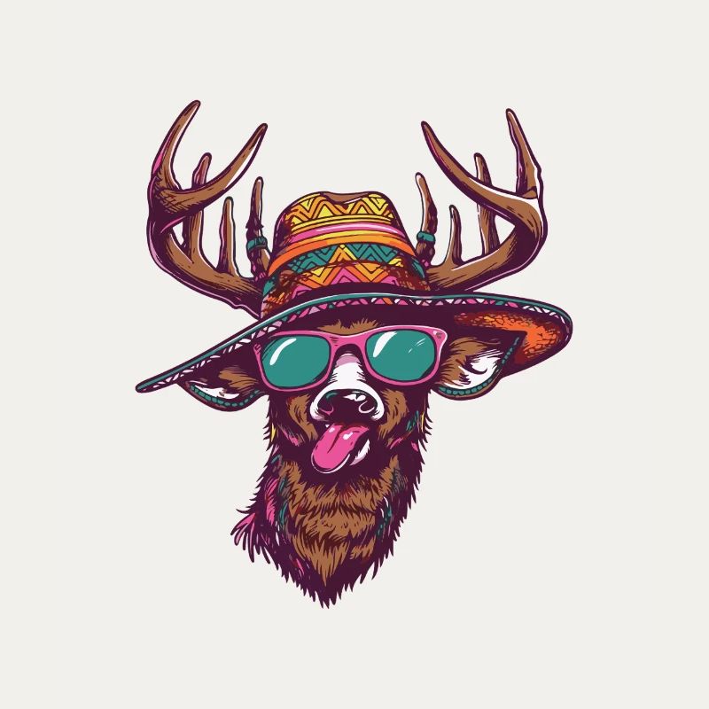 Deer Comic Funny Sombrero