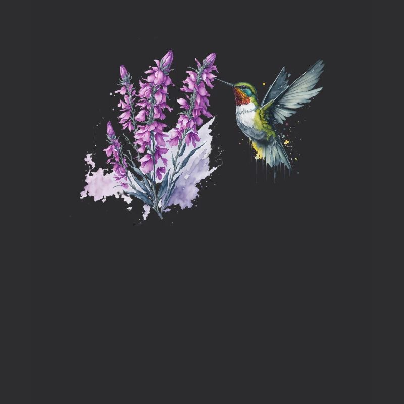 Aquarelle Colibri Nectar de Lavande