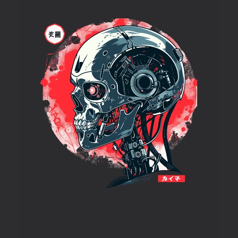 Cyber Cyborg Tech: Roboter Totenkopf Schädel