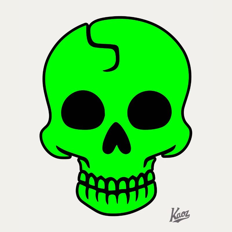 Crâne vert citron