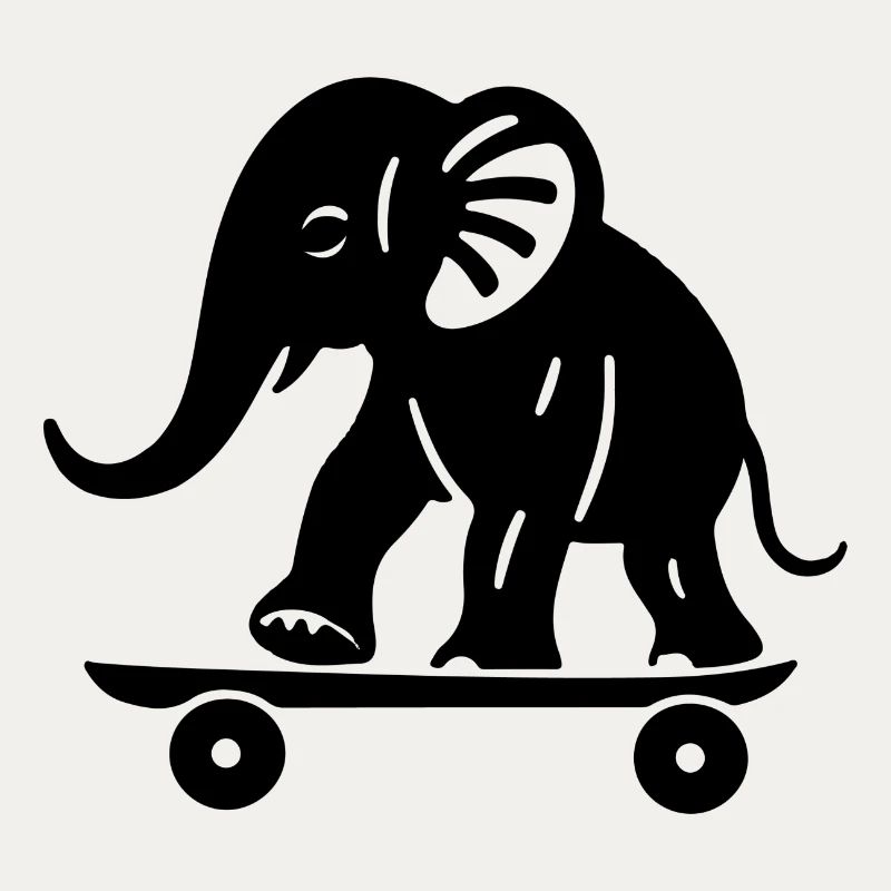 Elephant Skateboard - Pixel-Version