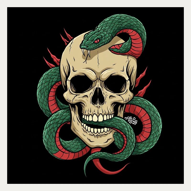 Shadow & – Crâne et serpent combinés