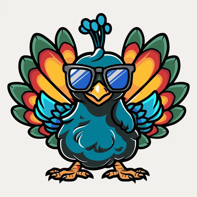 Peacock Bird Comic Cool