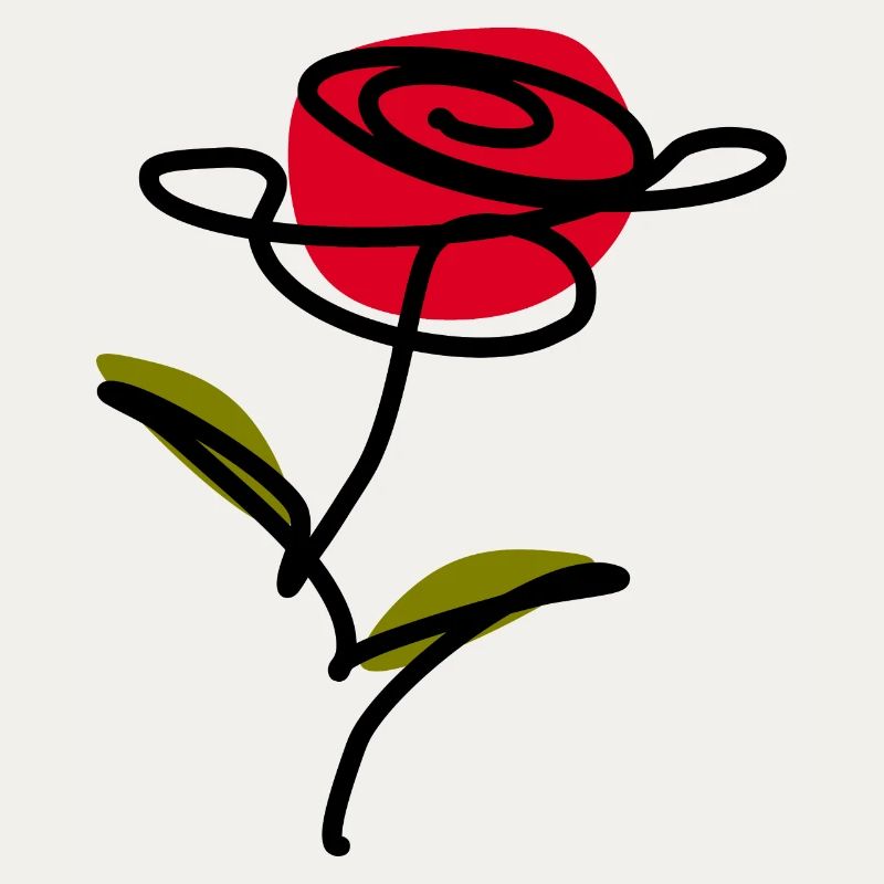 Blume rot one line art Geschenk Muttertag