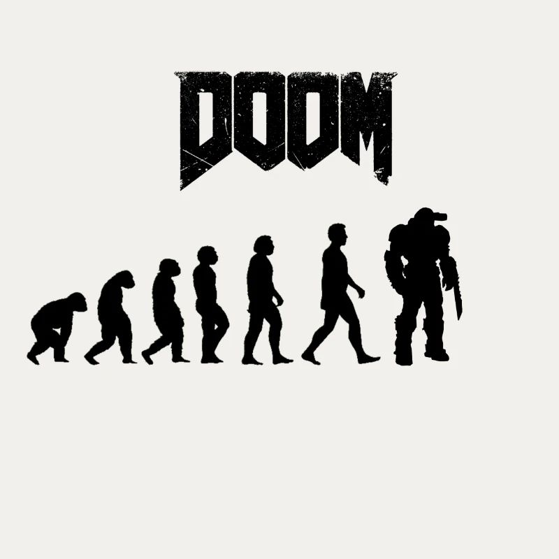 Minimalist Human Evolution Silhouettes