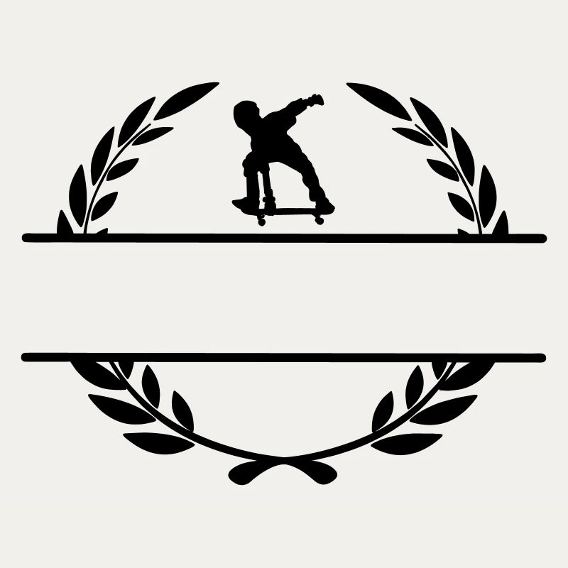 Skateborder monogram in laurel wreath