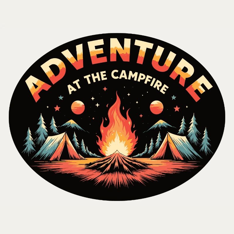 Adventure Campfire Retro Camping