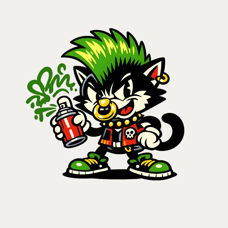 Punk Cat Graffiti Sprayer