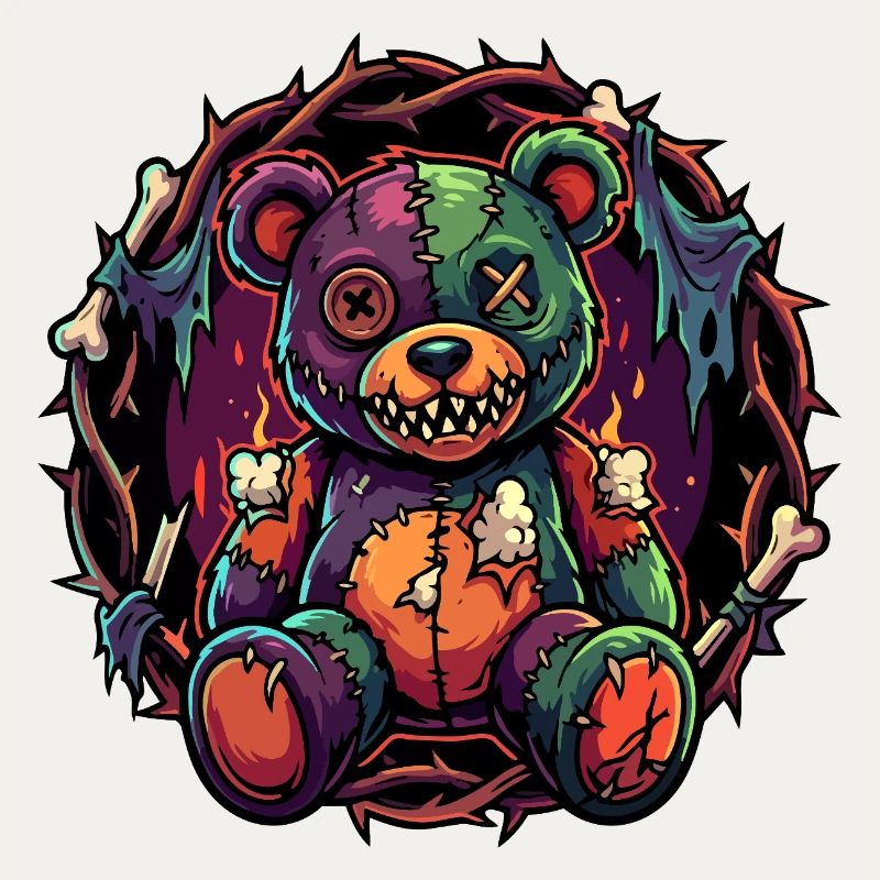 Patchwork Zombie Teddy kaputter Horror Teddybär