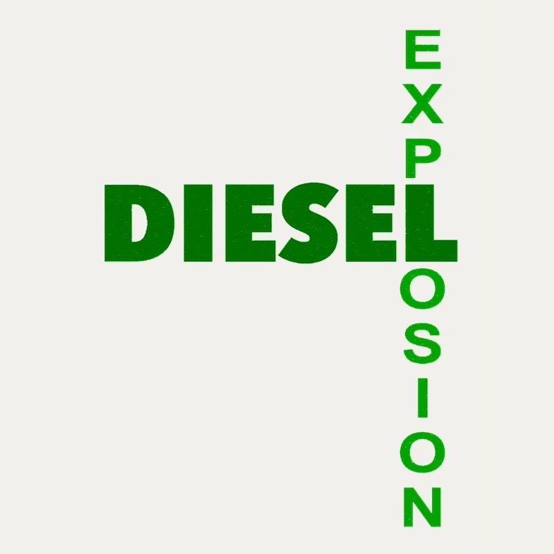 Conception typographique de jeux de mots Explosion diesel