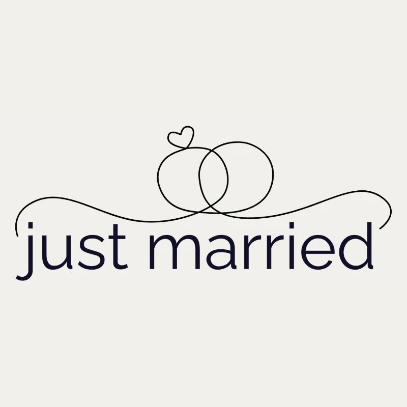 Frisch verheiratet - Liniendesign mit Trauring!