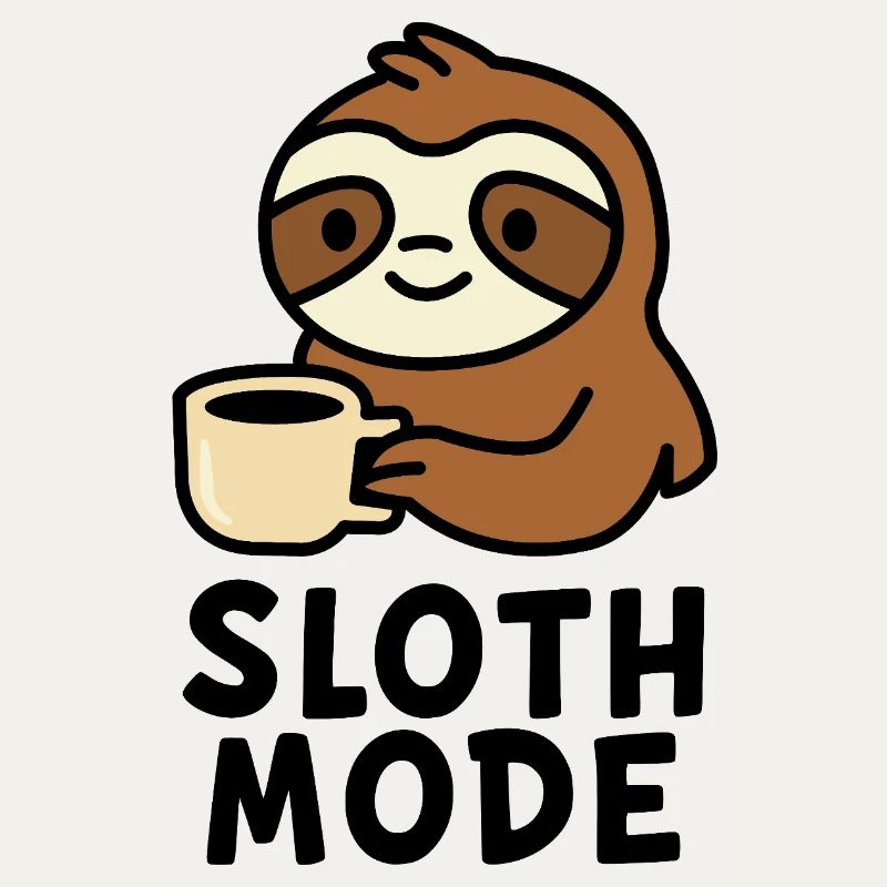 Cozy Sloth with Coffee Design