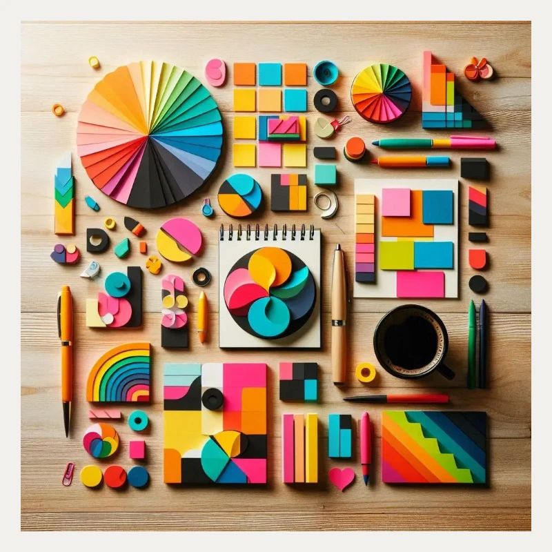 Composition abstraite de formes colorées