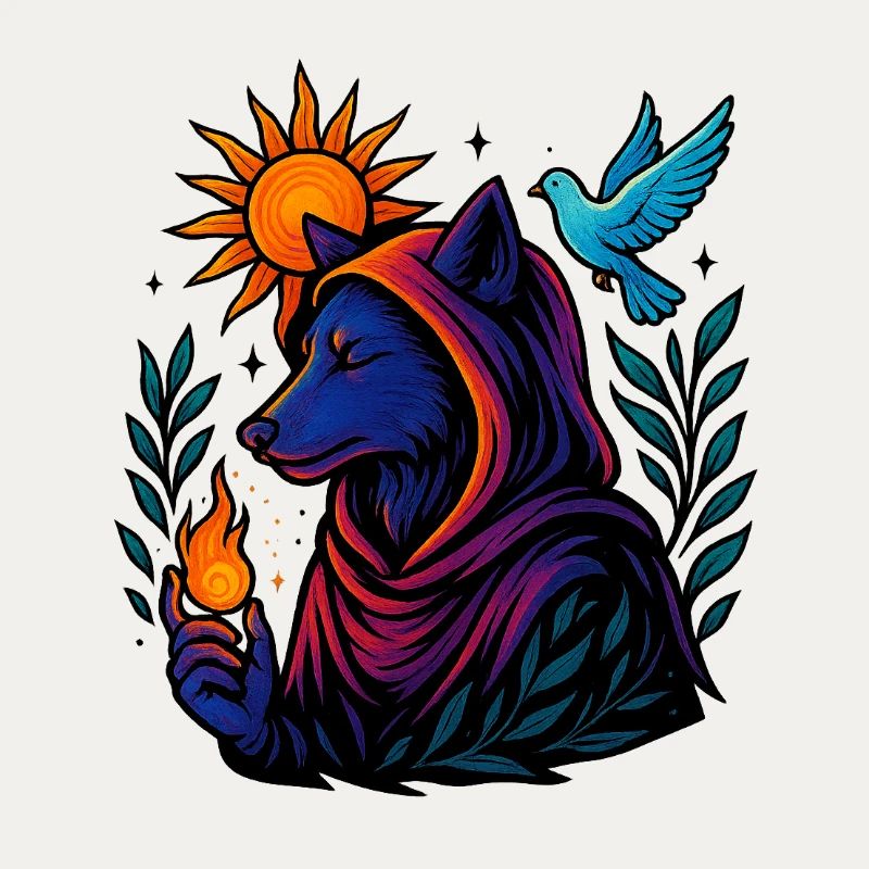 Flamme des Geistes – Kosmische Wolfskunst