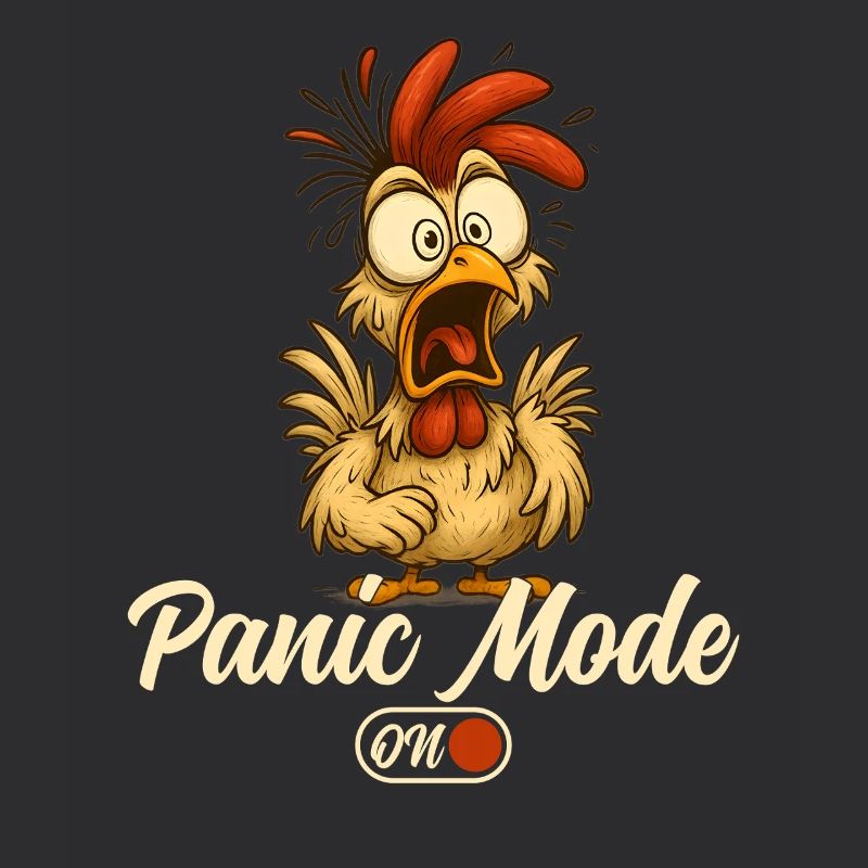 Panikmodus Hahn Cartoon