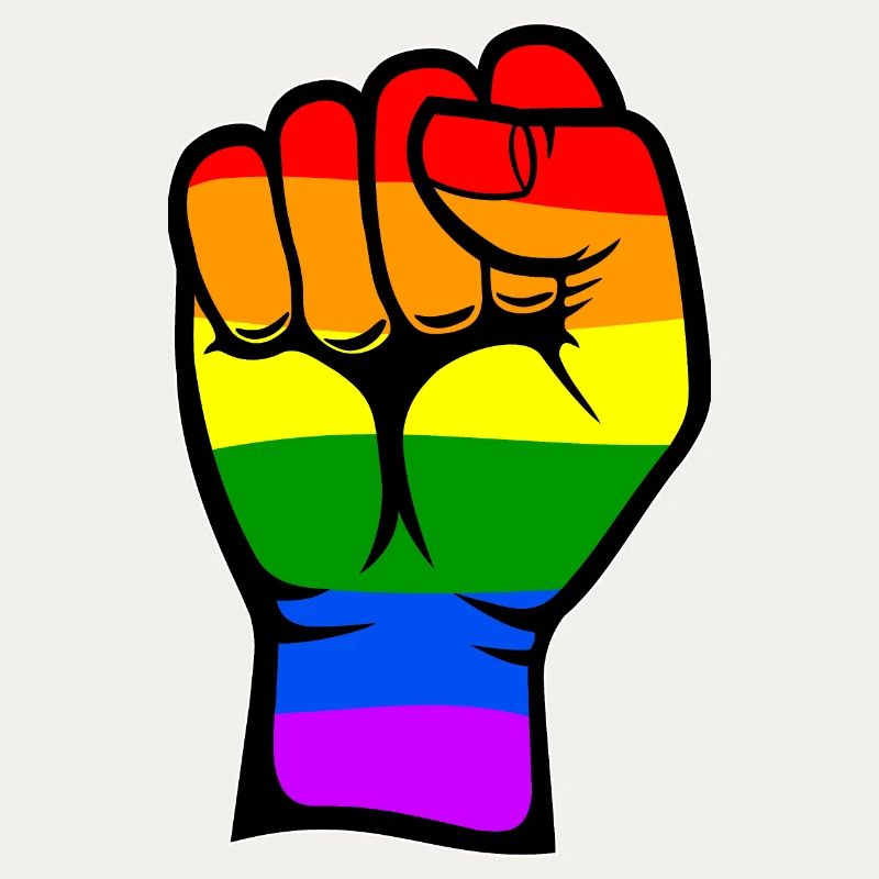 Regenbogenfarbe Flagge Hand Faust Symbol