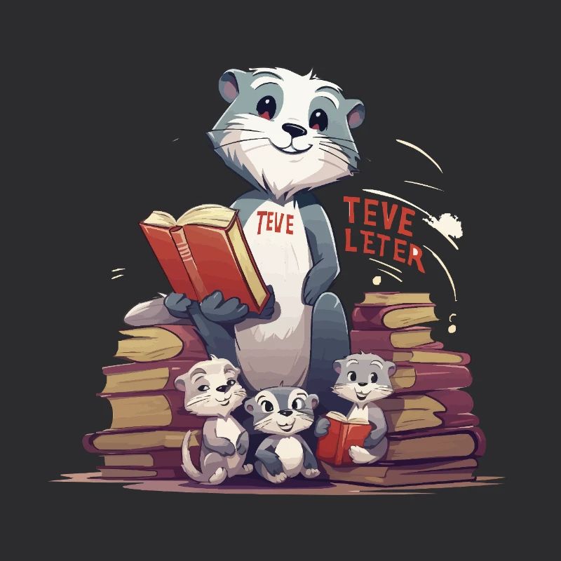 Lernbiber mit Büchern