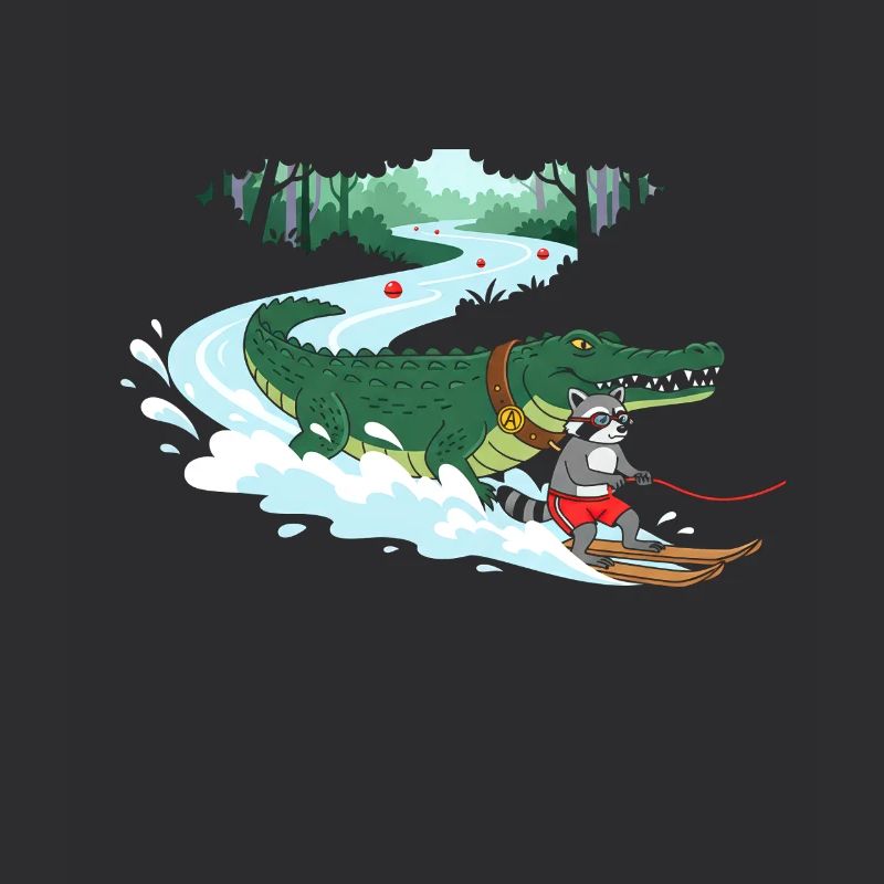 Crocodile Surfeur et Compagnon Chat